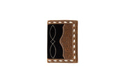3D Men's Black/Brown Overlay Tri-Fold Wallet D2500195107