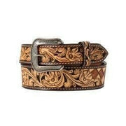 3D Men's Floral & Checkered Western Belt.