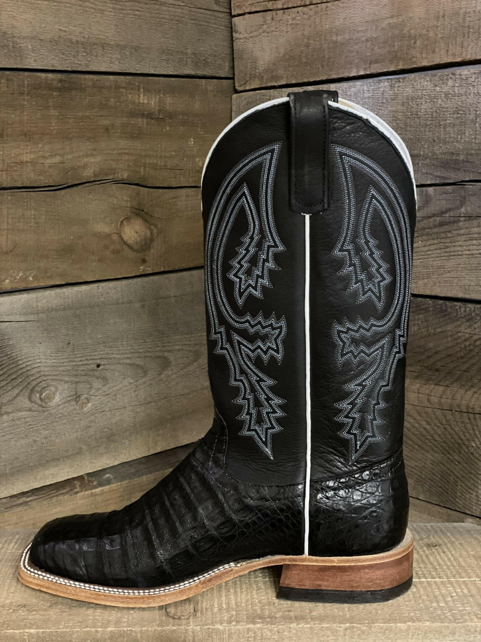 Anderson Beans Boots Men’s Size 9 D Black Leather Cowboy Boot Made In USA Anderson Bean Mens Boot 4804M Black Ostrich FQ/Black  main image 4