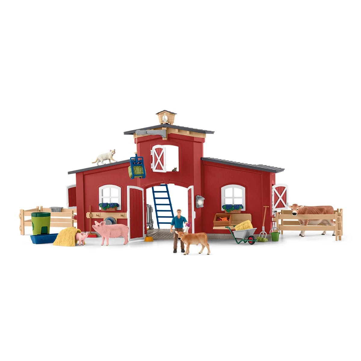 Schleich Large Red Barn with Animals and Accessories Play Set 42606