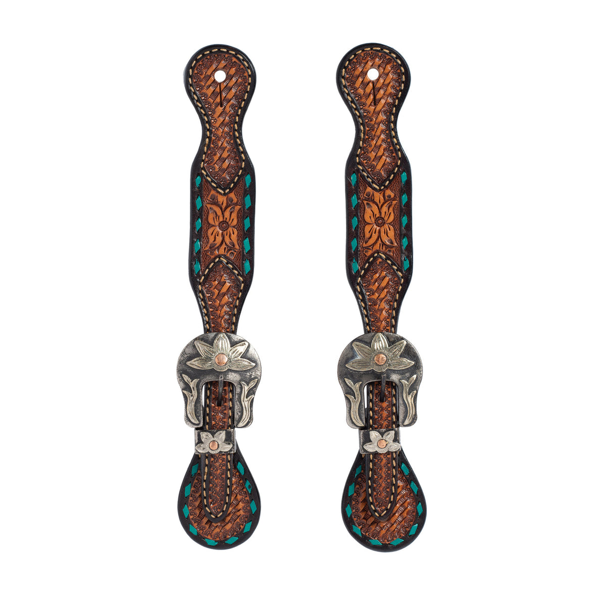 Weaver Women's Turquoise Cross Spur Straps 45508-53