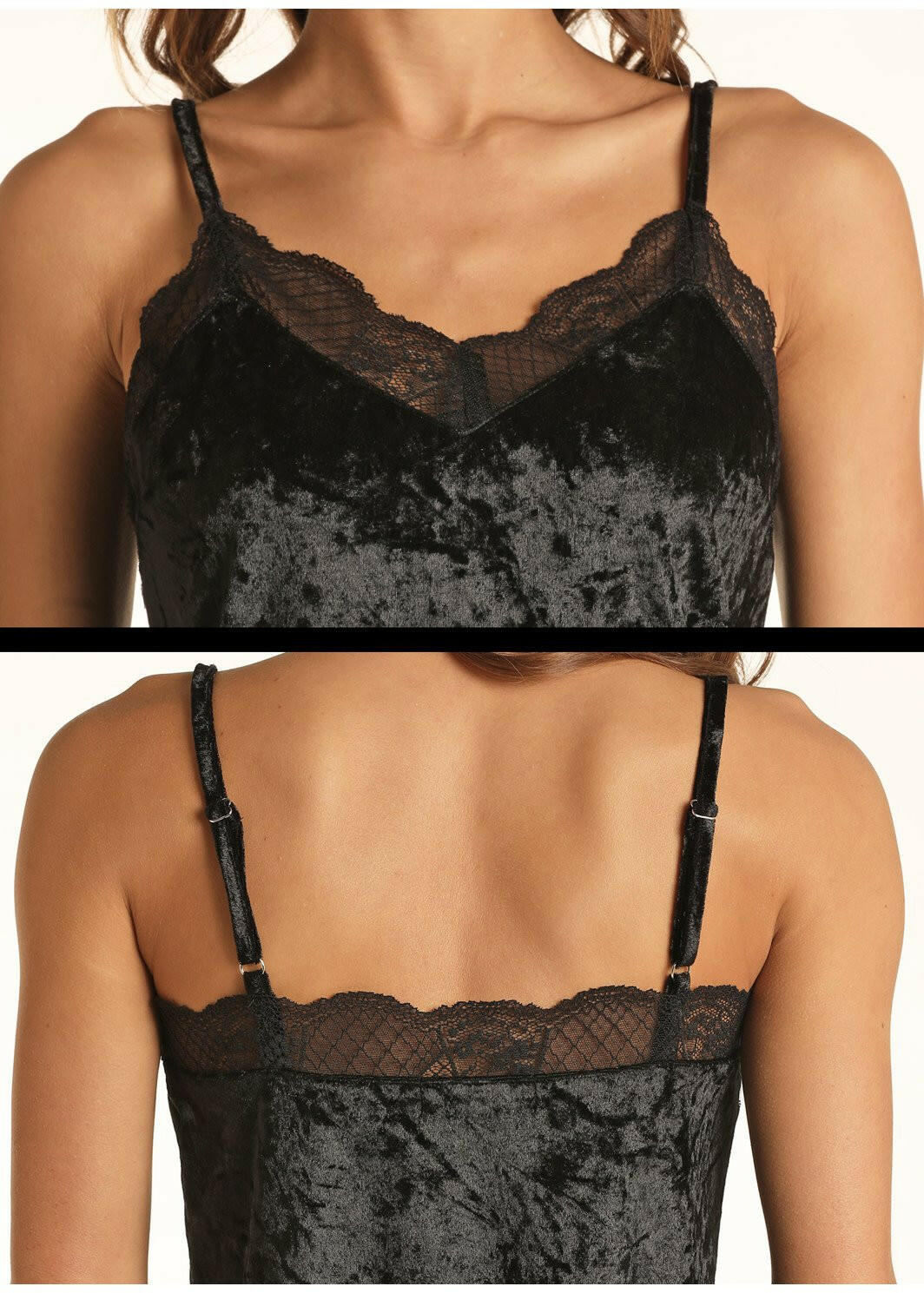 Panhandle Ladies Black Velvet Camisole Size Medium.