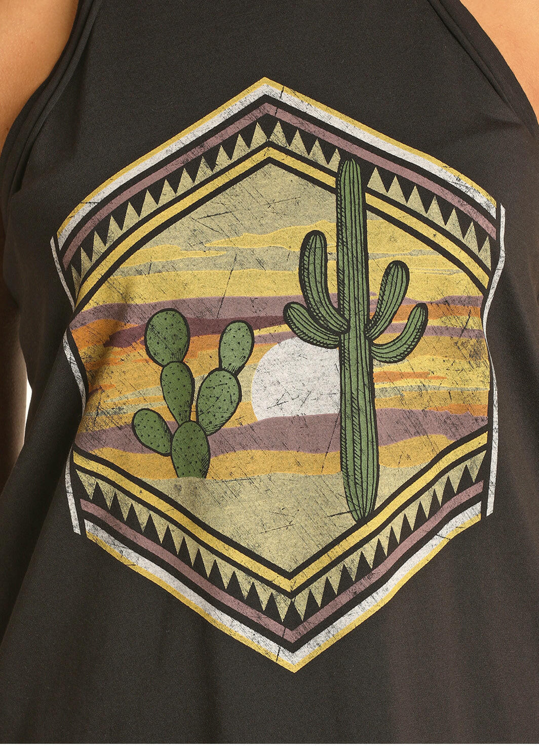 Rock & Roll Cowgirl Black Halter Top Size XL.