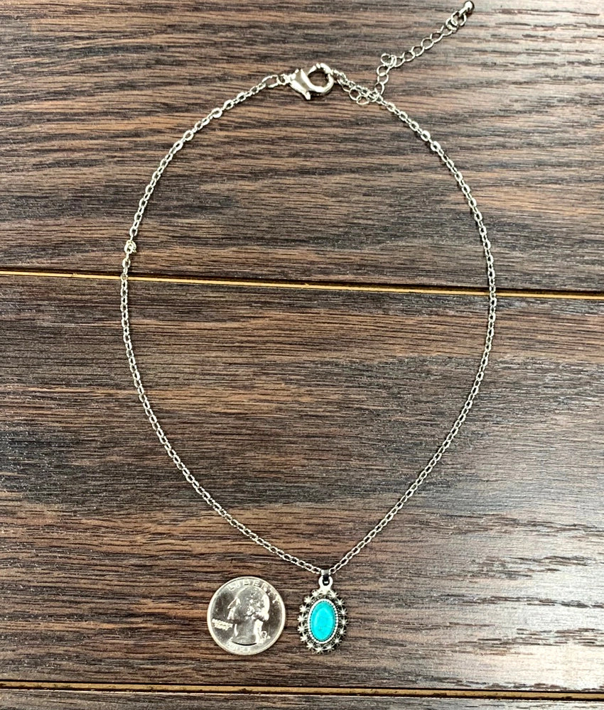 Isac 8mm Turquoise Pendant Necklace 734586