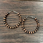 Isac Trading Copper Navajo Bead Hoop Earrings 720220