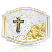 Montana Silversmiths Horseman Buckle with Cross 55710-929M