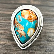 ISAC Trading Drop Gemstone Adjustable Ring 750507