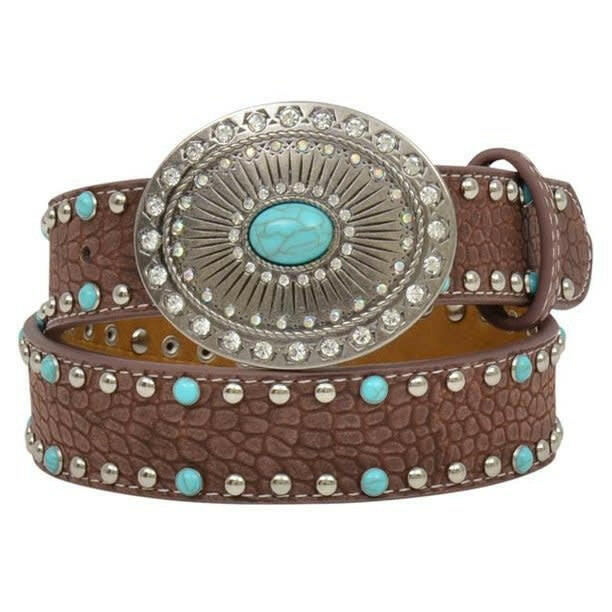 Angel Ranch Girl's Gator Printed Turquoise Belt.