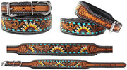 Challenger Leather Sunflower Dog Collar 60198