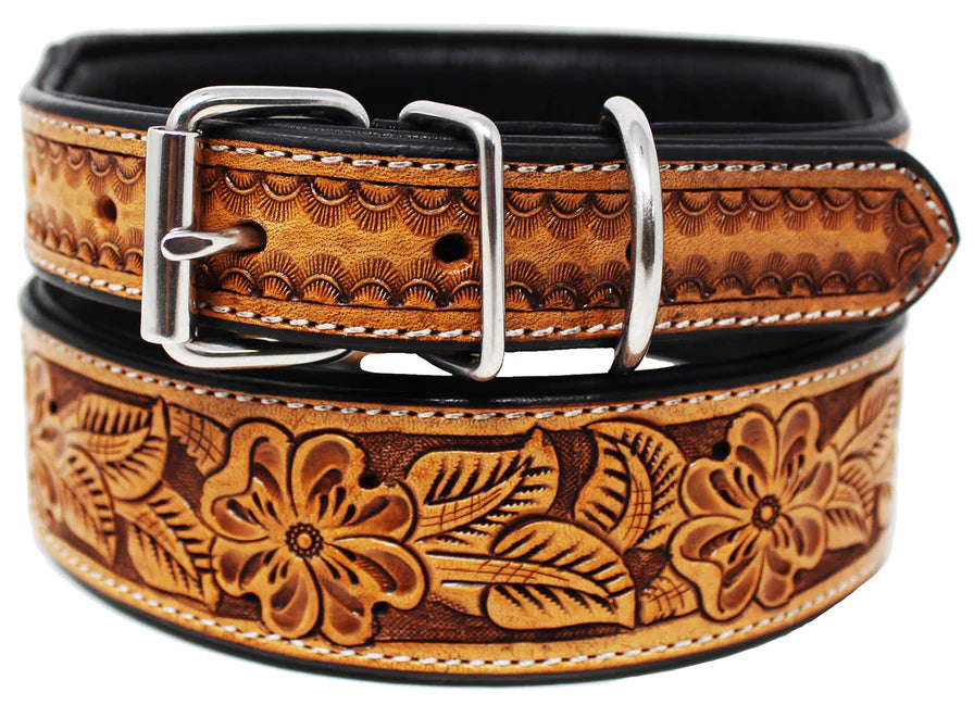 Challenger Tooled Leather Dog Collar 60FKDog