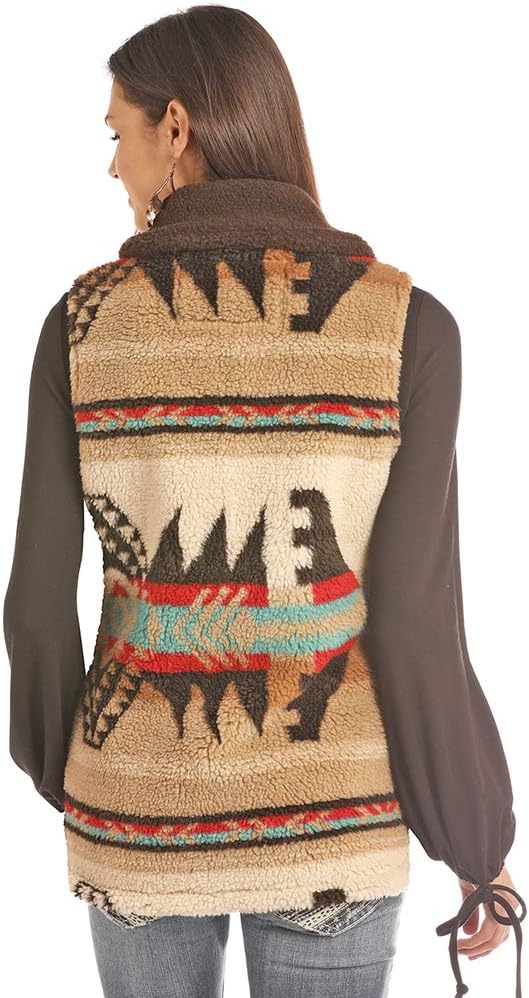 Powder River Women's Jacquard Berber Fleece Vest 58-2648 C3
