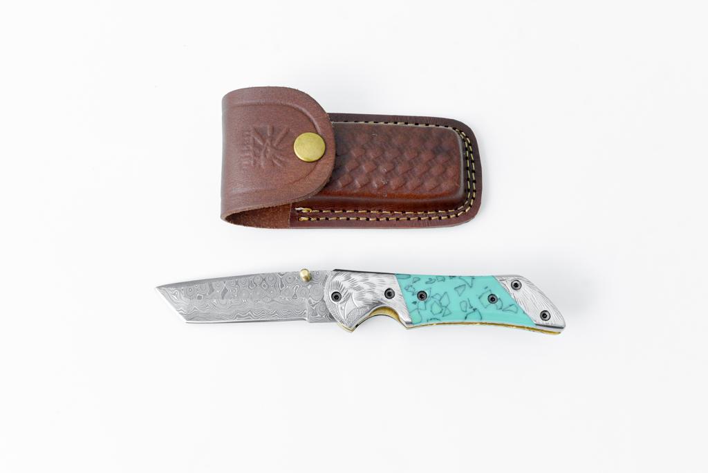 Titan Azureglide Tanto Damascus Knife TF-039