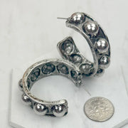 Western Elite Silver Metal Hoop Earrings CER240805-01