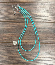 Isac 30" Layered Turquoise Bead Necklace 736204