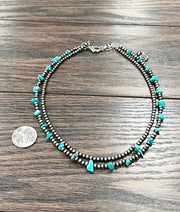 Isac 16" Navajo Pearl and Turquoise Necklace 735930