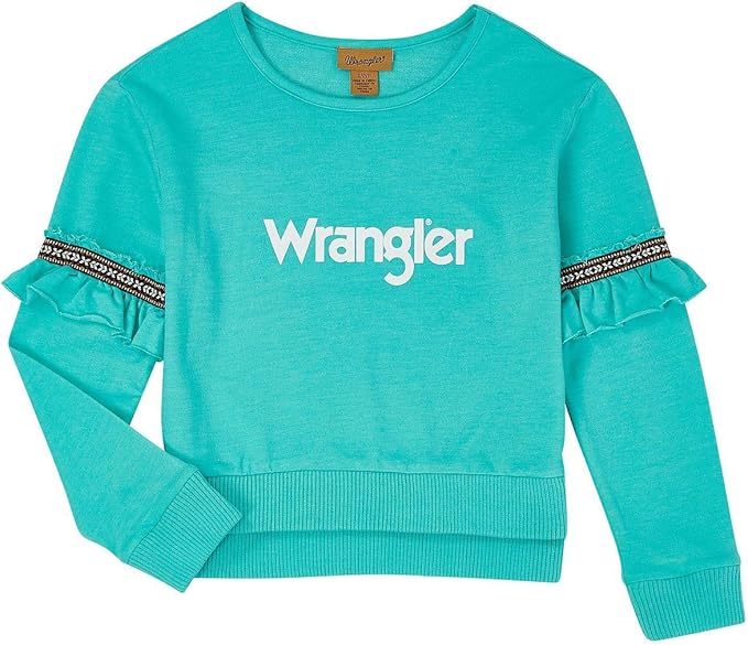 Wrangler Girl's Turquoise Ruffle Sweater GWK532G C3