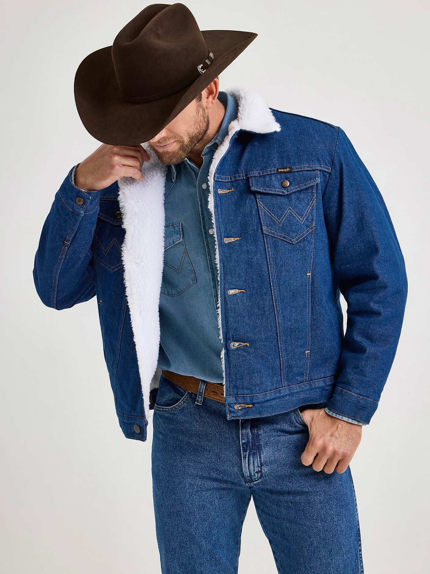 Wrangler Men's Sherpa Lined Denim Jacket