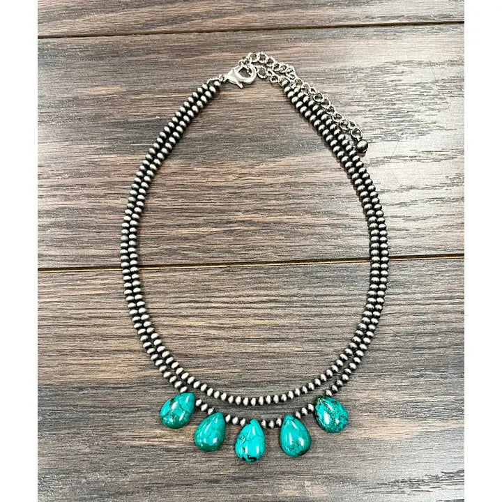 ISAC Trading 2-Strand Navajo Drop Necklace