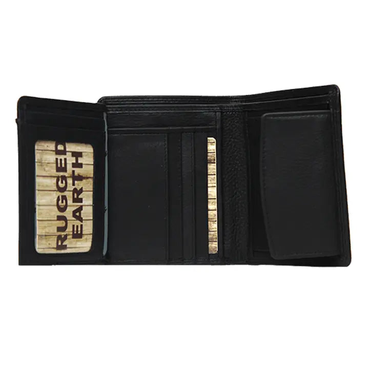 Rugged Earth Black Leather Wallet 880005