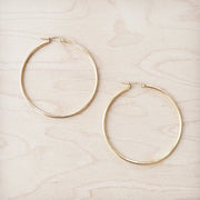 The Jewelry Junkie Extra Large Gold Plated Hoop Earrings 219CC