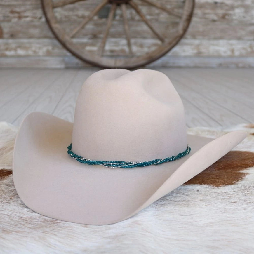 Willow Lane Hat Co. Teal Multi-Strand Beaded Hat Band WL-BHB51