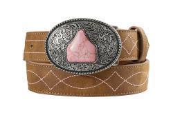 Angel Ranch Girls Brown Boot Stitch Belt D130004902 | Corral Western Wear