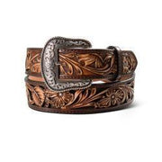 Ariat Men's Brown Floral Filigree Western Belt A1044402