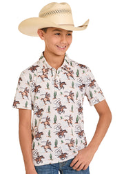 Rock & Roll Denim Boy's Rider Print Knit Polo BB51T08356