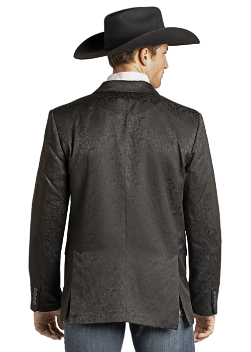Rock & Roll Men's Black Jacquard Sport Coat BM96C07416