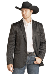 Rock & Roll Men's Black Jacquard Sport Coat BM96C07416