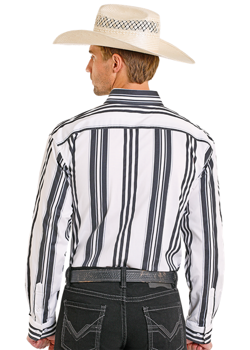 Rock & Roll Denim Men's Vintage Stripe Button Down Shirt BMB2S08303