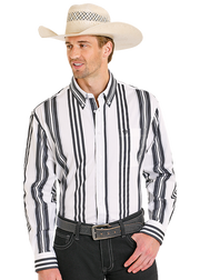 Rock & Roll Denim Men's Vintage Stripe Button Down Shirt BMB2S08303