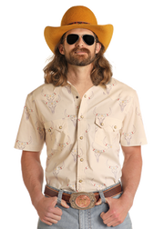 Rock & Roll Cowboy Men's Longhorn Skull Snap Front Shirt