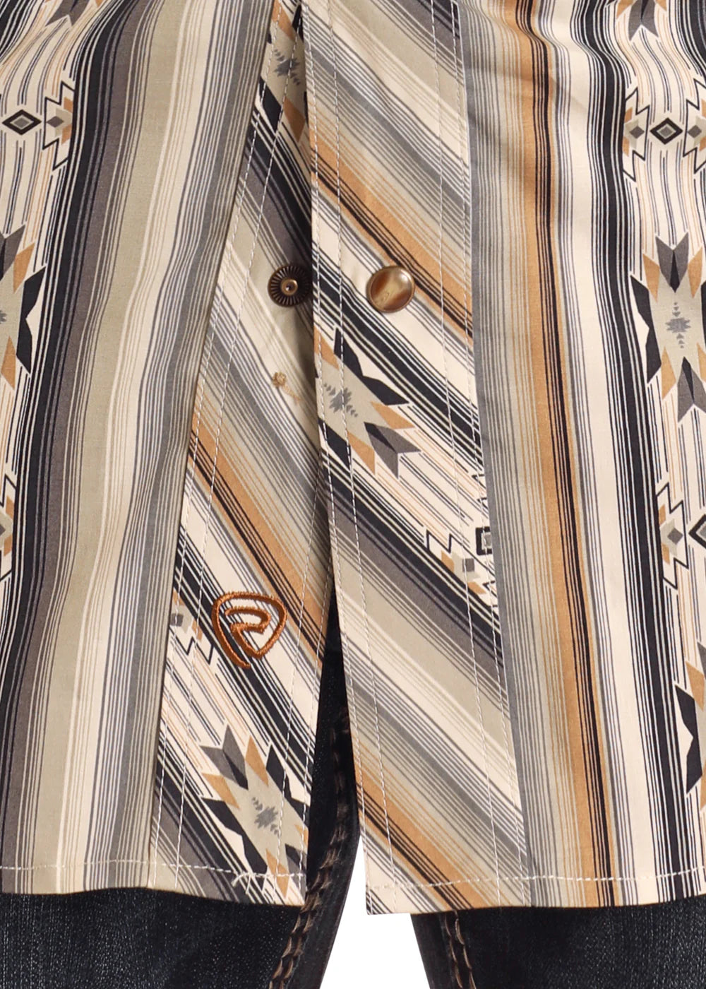 Rock & Roll Cowboy Aztec Stripe Snap Front Shirt