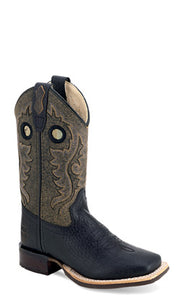 Old West Youth's Black/Grey Western Boot BSY2001