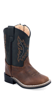 Old West Toddler's Dark Brown/Black Western Boot BSI1990