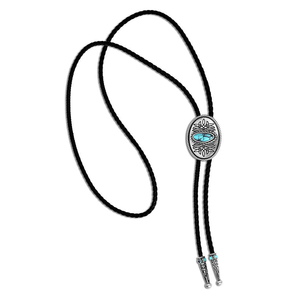 Montana Silversmiths Boot Stitch Turquoise Bolo Tie BT6604