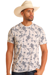 Rock & Roll Cowboy Men's Bronco Printed Tee