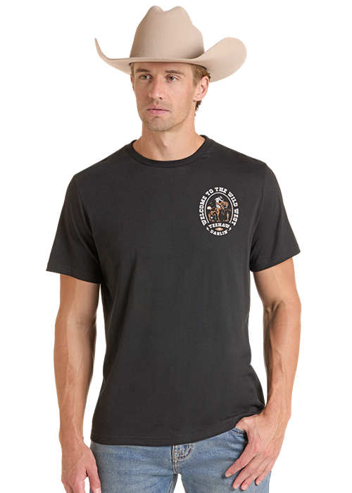 Rock & Roll Cowboy Men's Bronco Graphic Tee BU21T09848