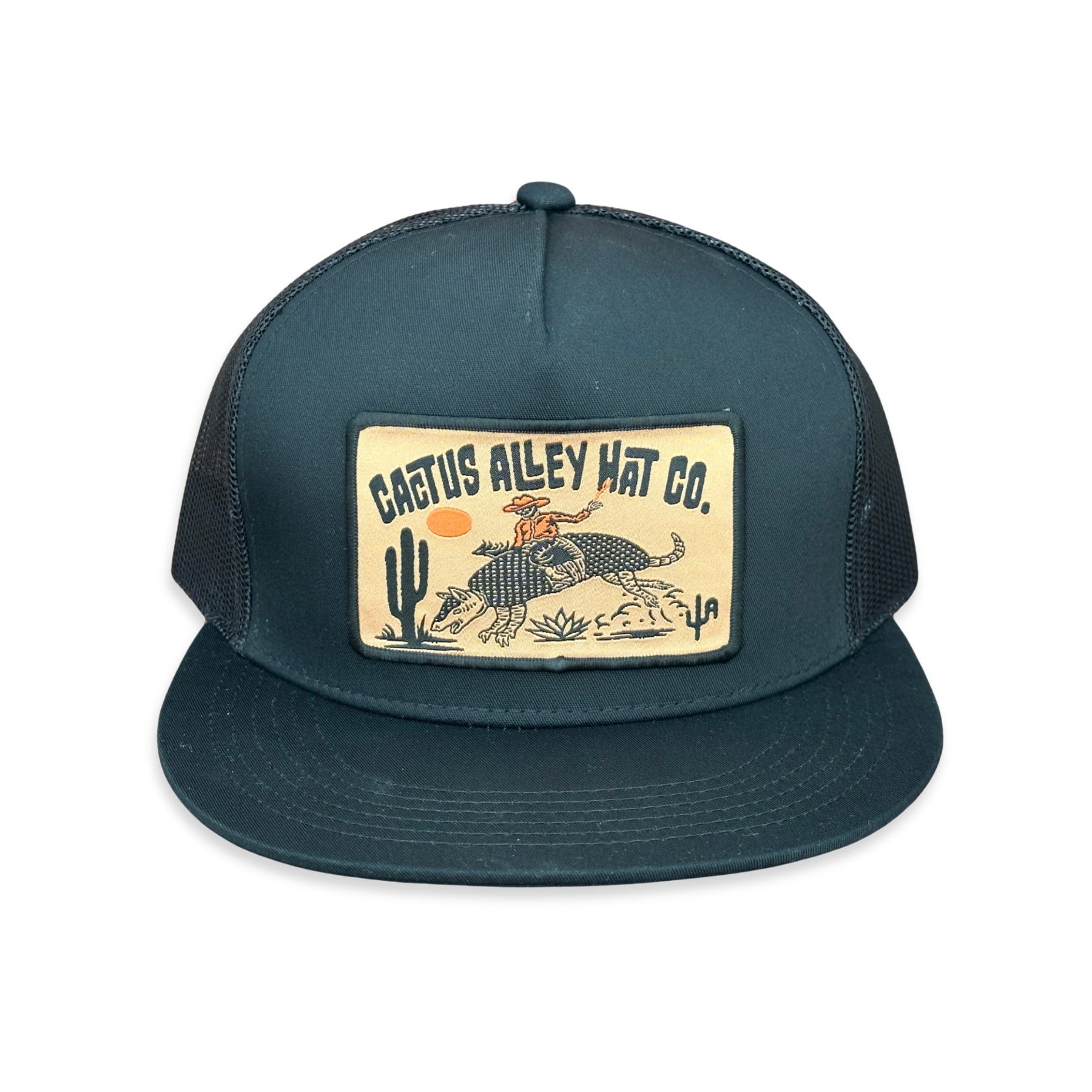 Cactus Alley Black "Buckin Dillo" Cap 6006BLK-P203