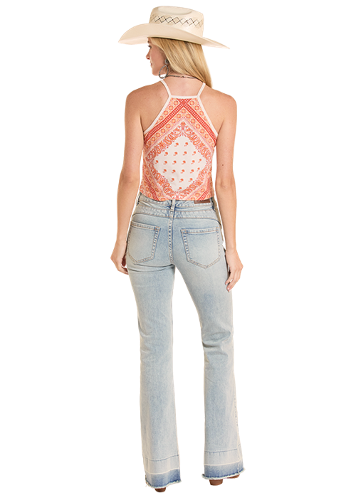 Rock & Roll Cowgirl Bandana Print Tank Top BW20T08781.