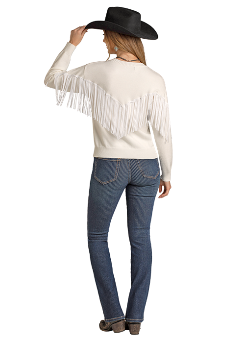 Rock & Roll Women's Sequin Fringe Sweater BW32T06990