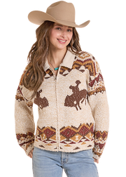 Rock & Roll Cowgirl Aztec Horse Sweater BW32T10005