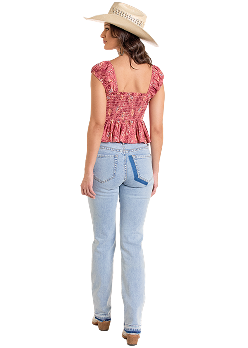 Rock & Roll Women's Smocked Floral Blouse