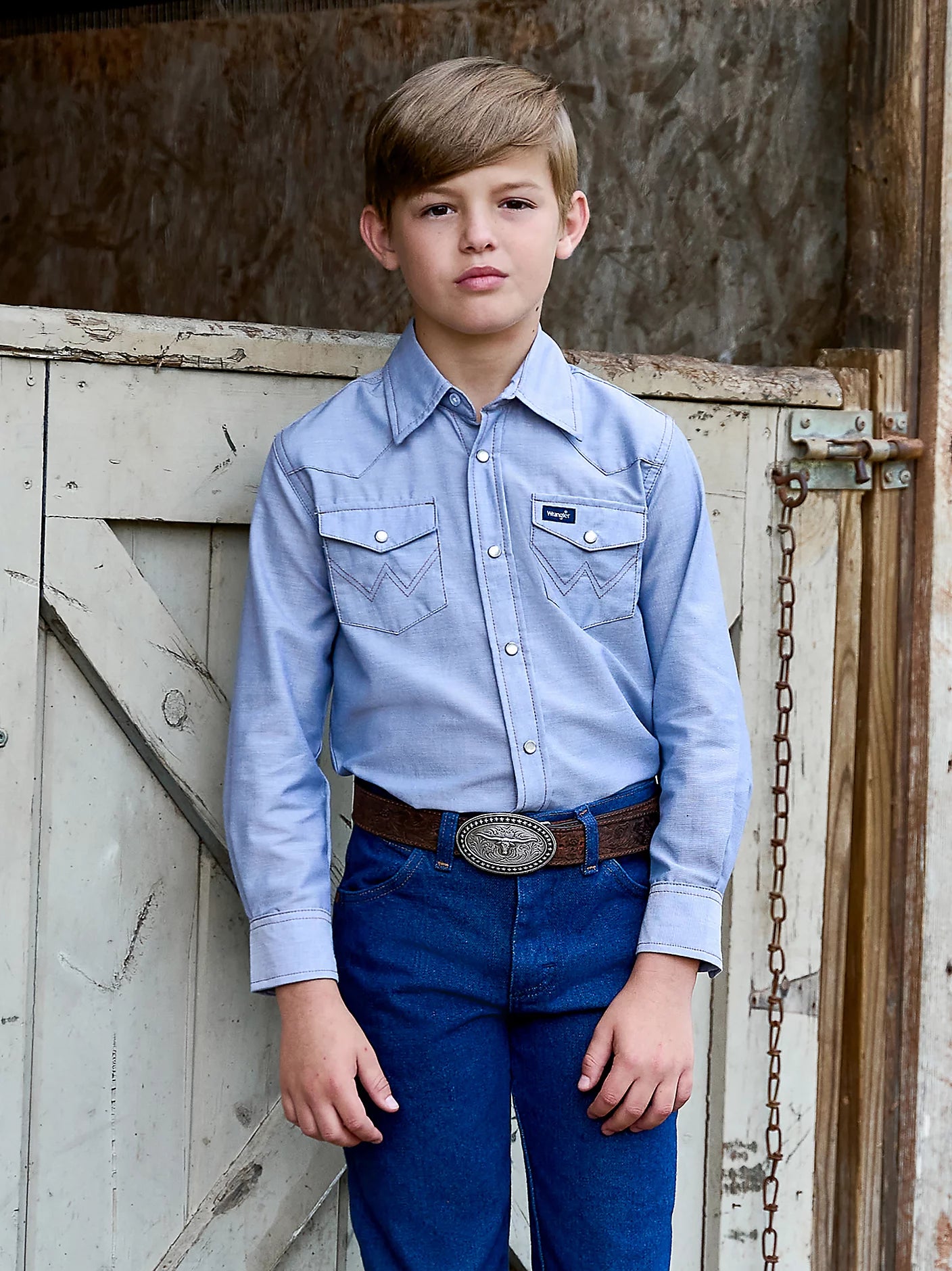 Wrangler Boy's Cowboy Cut Western Snap Front Shirt