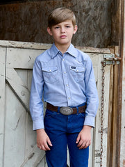 Wrangler Boy's Cowboy Cut Western Snap Front Shirt