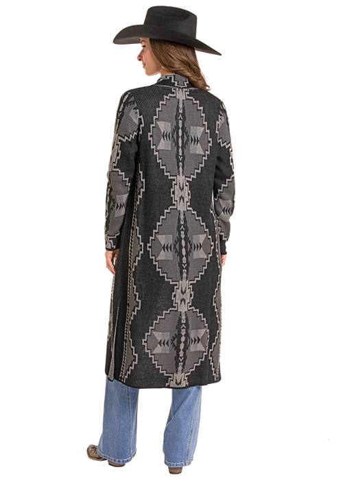 Rock & Roll Denim Women's Aztec Print Knit Duster BW95T09736