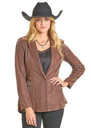 Rock & Roll Denim Women's Brown Iridescent Blazer BW96T06947