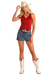 Rock & Roll Cowgirl Women's Studded Microsuede Vest