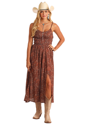 Rock & Roll Women's Horse Print Midi Dress BWD0R05884